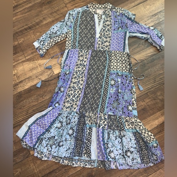 NWOT Johnny Was workshop Xs Marrakesh Dress 100% ramie $298 boho printed fall - Picture 4 of 6